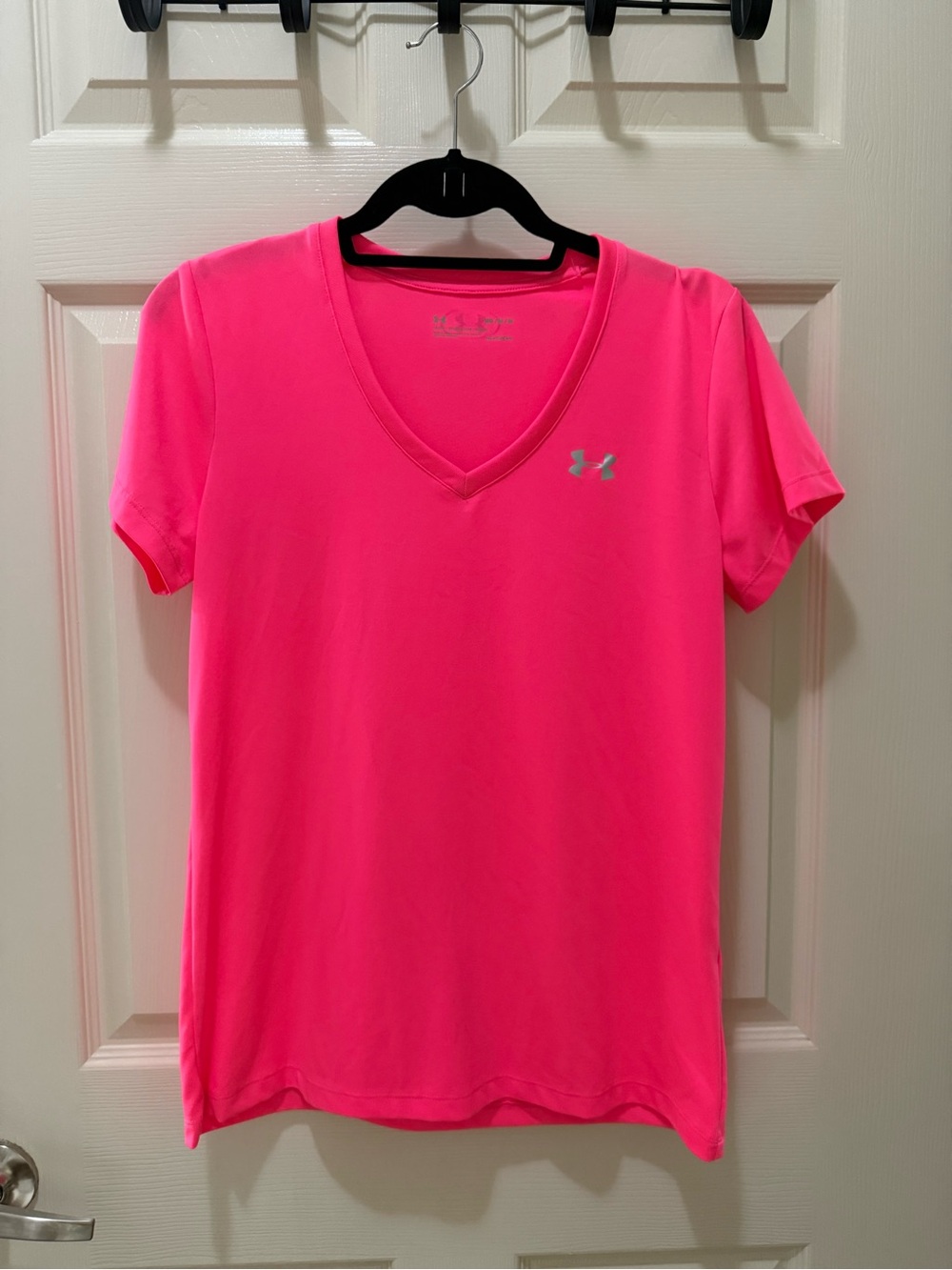 Under Armour Women's V-Neck Short Sleeve Tee - Neon Pink
